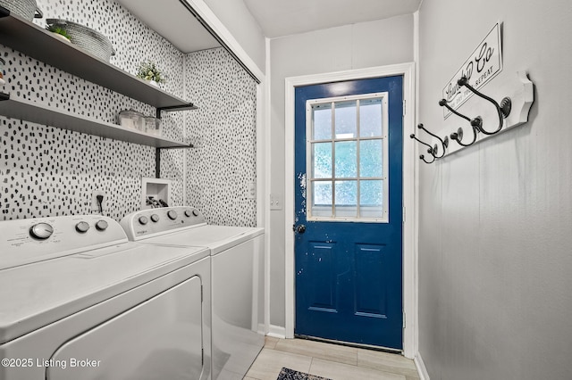 8433 Chase Rd, Louisville, KY 40258 - laundry area featuring washer and dryer and light wood-style floors