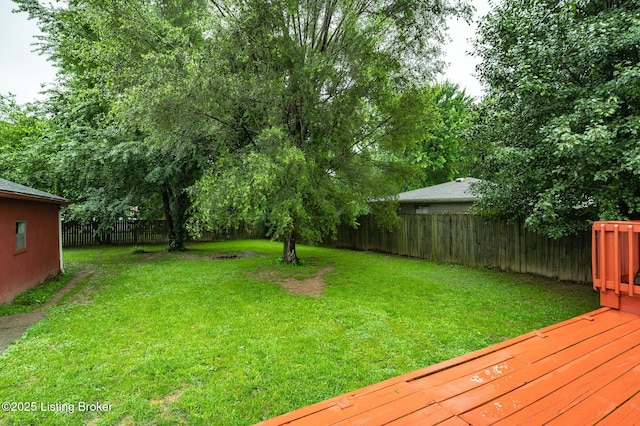 8433 Chase Rd, Louisville, KY 40258 - fenced backyard with a wooden deck