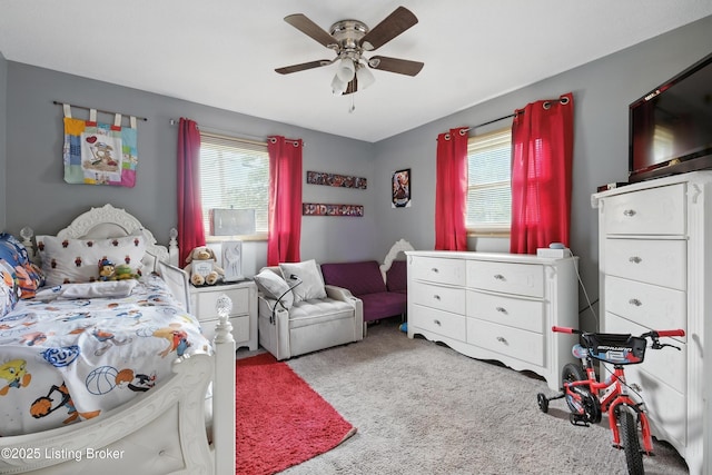 9903 Ponder Ln, Louisville, KY 40272 - carpeted bedroom with multiple windows and ceiling fan