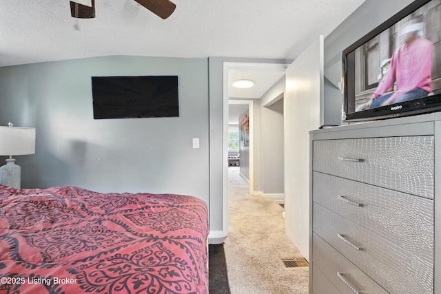 9903 Ponder Ln, Louisville, KY 40272 - bedroom featuring carpet floors, a textured ceiling, and a ceiling fan