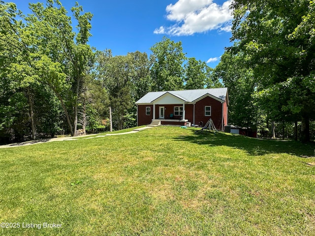 68 Lonnie Lawson Ct, Brandenburg, KY 40108 - ranch-style home with a porch and a front lawn