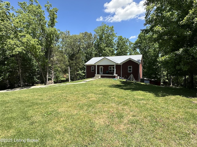 68 Lonnie Lawson Ct, Brandenburg, KY 40108 - ranch-style house featuring a front yard and covered porch