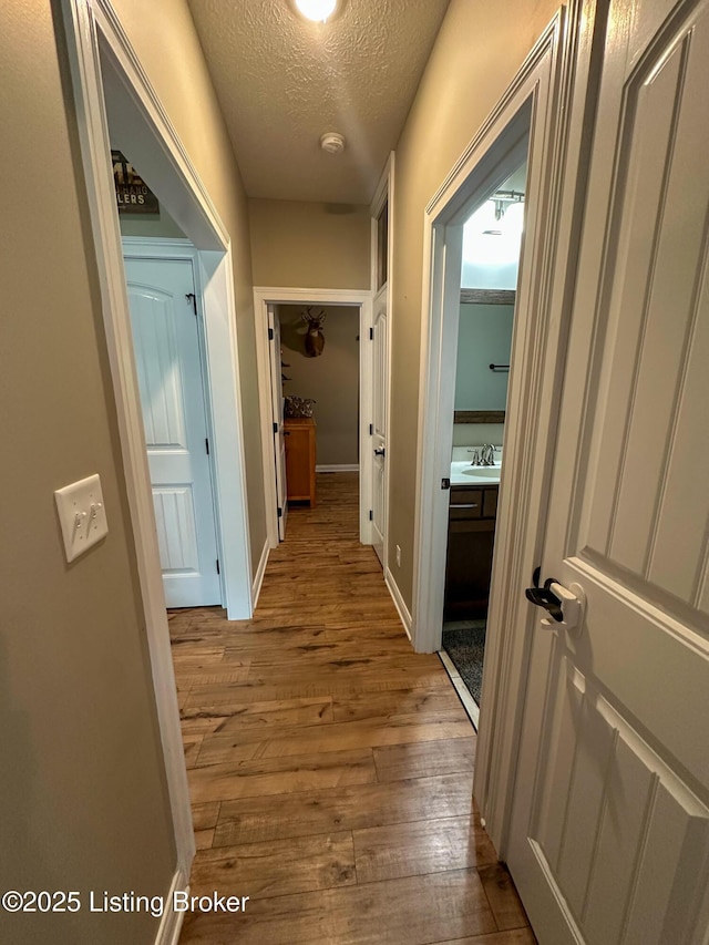 68 Lonnie Lawson Ct, Brandenburg, KY 40108 - corridor with a textured ceiling and wood finished floors