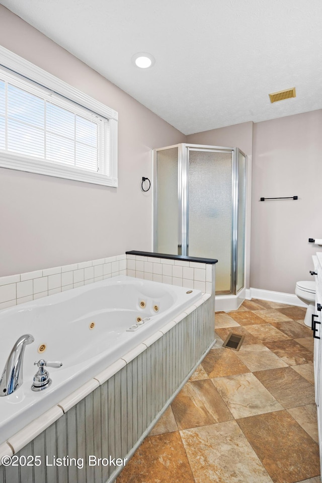 192 Loretto Rd, Springfield, KY 40069 - full bathroom with a shower stall, a whirlpool tub, and stone finish flooring