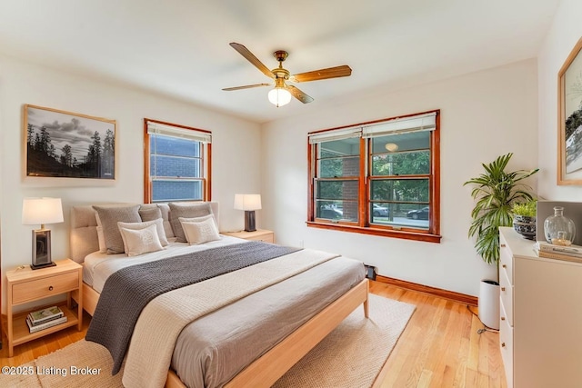 1721 S 4th St, Louisville, KY 40208 - bedroom with light wood-style floors and ceiling fan