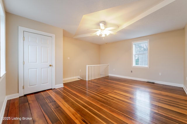 2990 Cedar Grove Rd, Shepherdsville, KY 40165 - empty room featuring a ceiling fan and dark wood-style floors