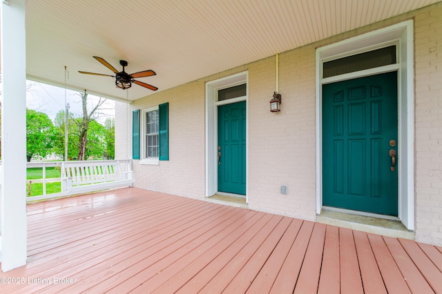 2990 Cedar Grove Rd, Shepherdsville, KY 40165 - porch featuring ceiling fan