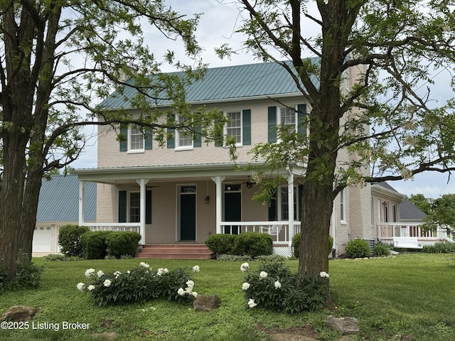 2990 Cedar Grove Rd, Shepherdsville, KY 40165 - view of front of house featuring a porch, brick siding, and a front yard