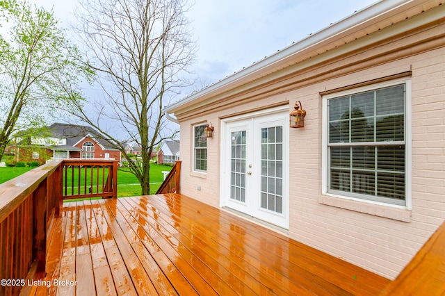 2990 Cedar Grove Rd, Shepherdsville, KY 40165 - wooden deck featuring french doors and a lawn