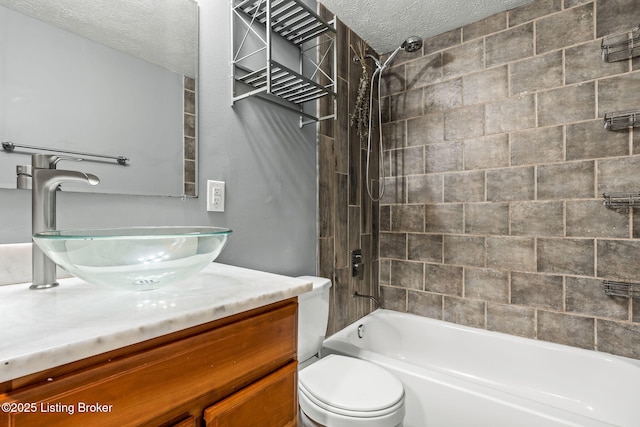3619 Endeavor Way, Louisville, KY 40219 - full bathroom featuring a textured ceiling, vanity, and shower / tub combination
