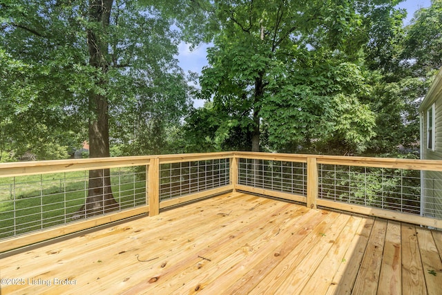 3619 Endeavor Way, Louisville, KY 40219 - wooden deck featuring view of wooded area