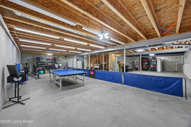 13420 Cain Ln, Louisville, KY 40245 - game room with concrete floors and water heater