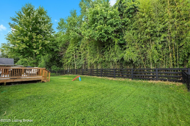 13420 Cain Ln, Louisville, KY 40245 - view of yard featuring a deck