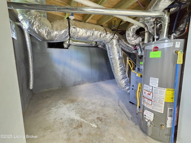 342 E Southside Ct, Louisville, KY 40214 - unfinished basement with gas water heater
