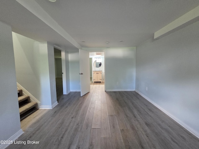 342 E Southside Ct, Louisville, KY 40214 - unfurnished room featuring dark wood-style flooring and stairway