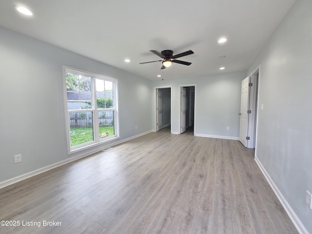 342 E Southside Ct, Louisville, KY 40214 - unfurnished bedroom with recessed lighting, wood finished floors, and a ceiling fan