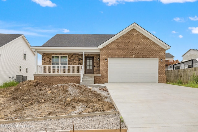 3020 Thorntree Ln, Lawrenceburg, KY 40342 - view of front facade featuring brick siding, covered porch, an attached garage, and driveway