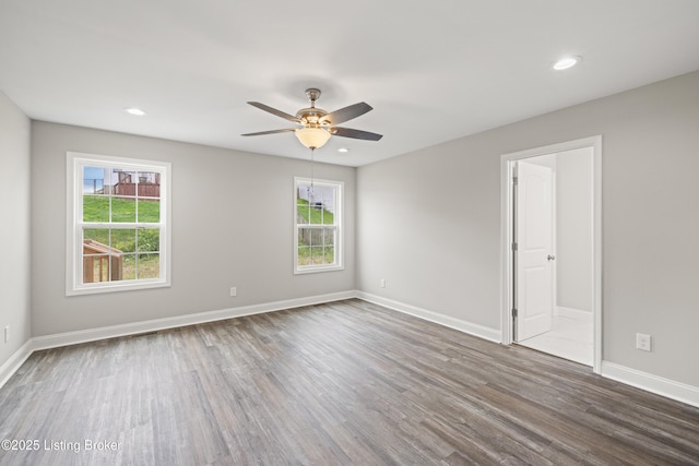 3020 Thorntree Ln, Lawrenceburg, KY 40342 - unfurnished room featuring wood finished floors, ceiling fan, and recessed lighting