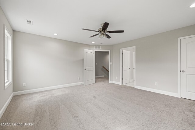 3020 Thorntree Ln, Lawrenceburg, KY 40342 - unfurnished bedroom with recessed lighting, light carpet, and a ceiling fan