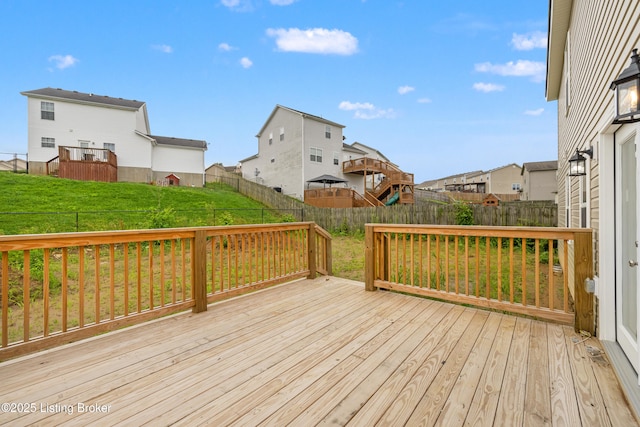 3020 Thorntree Ln, Lawrenceburg, KY 40342 - wooden terrace featuring a residential view and a fenced backyard