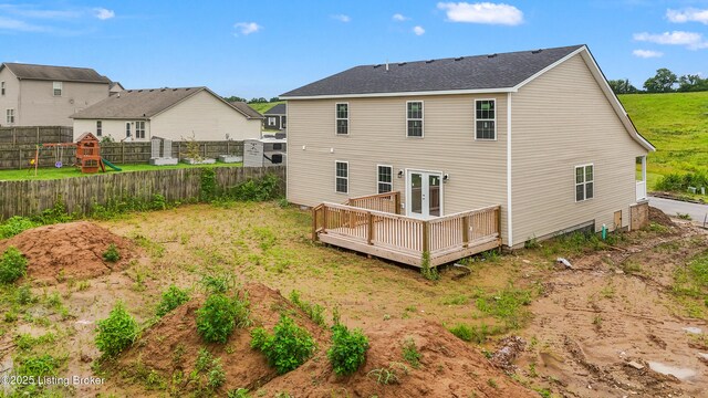 3020 Thorntree Ln, Lawrenceburg, KY 40342 - back of property with a deck, french doors, and a residential view