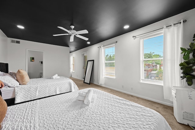 953 Baxter Ave Unit 101, Louisville, KY 40204 - bedroom featuring light carpet, a ceiling fan, and recessed lighting