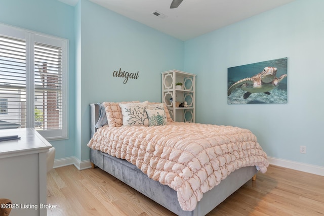 6113 St Bernadette Ave, Prospect, KY 40059 - bedroom with wood finished floors and a ceiling fan