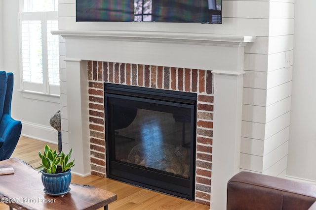 6113 St Bernadette Ave, Prospect, KY 40059 - detailed view of a fireplace and wood finished floors