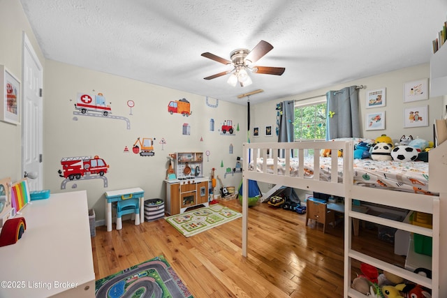 3403 Endeavor Way, Louisville, KY 40219 - bedroom featuring a textured ceiling, hardwood / wood-style floors, and ceiling fan