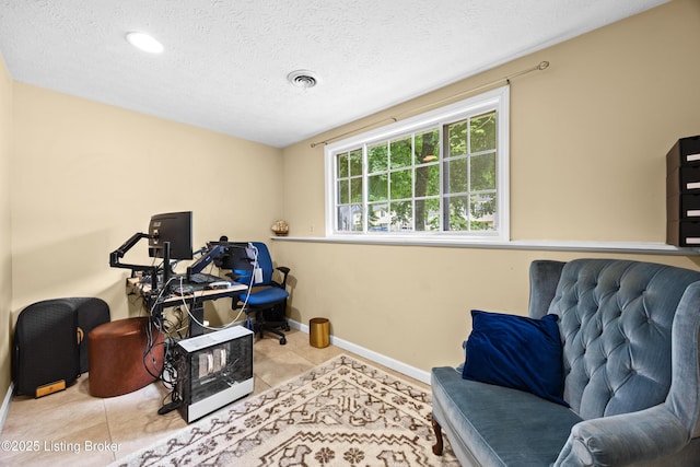 3403 Endeavor Way, Louisville, KY 40219 - tiled home office with baseboards and a textured ceiling