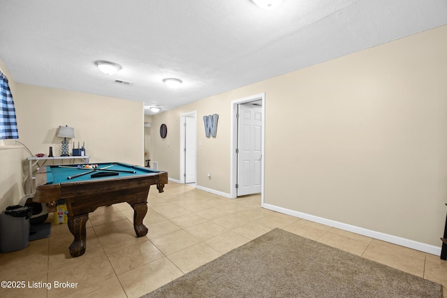 3403 Endeavor Way, Louisville, KY 40219 - recreation room featuring light tile patterned floors, billiards table, and a textured ceiling