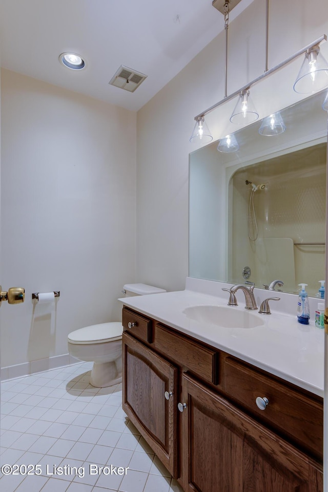 4401 Greenhaven Ln, Goshen, KY 40026 - bathroom with tile patterned flooring, vanity, and a shower