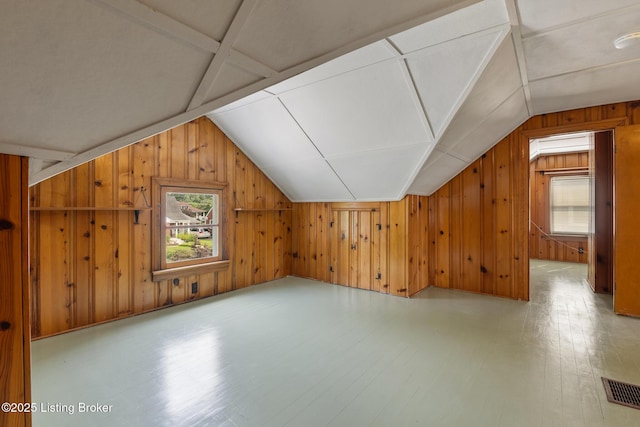 1005 Rosemary Dr, Louisville, KY 40213 - additional living space with plenty of natural light, wooden walls, lofted ceiling, and wood finished floors