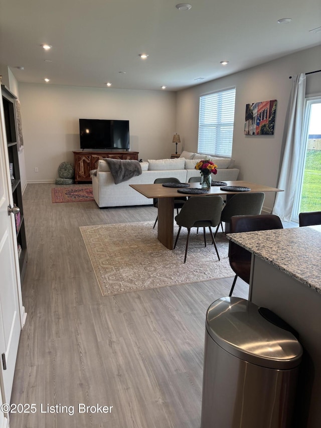 4021 White Pine Ln, La Grange, KY 40031 - living room featuring wood finished floors and recessed lighting
