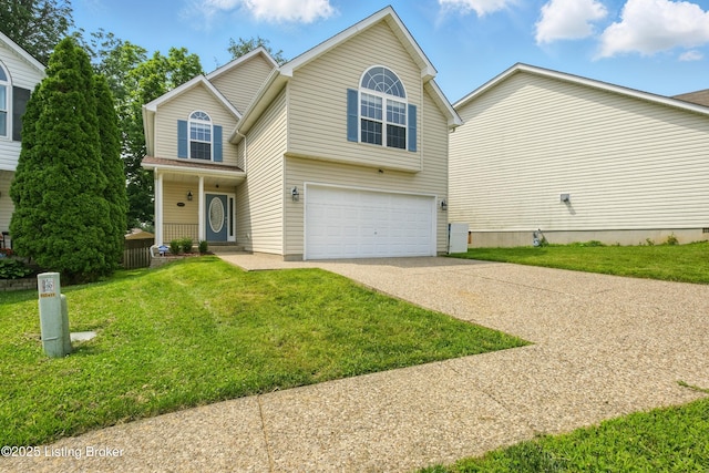 11411 Catalpa View Ct, Louisville, KY 40299 - traditional home featuring a garage, driveway, and a front yard