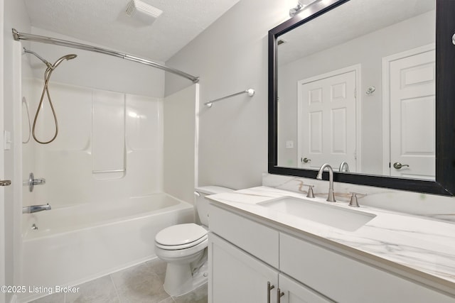 11411 Catalpa View Ct, Louisville, KY 40299 - full bath with vanity, washtub / shower combination, tile patterned floors, and a textured ceiling