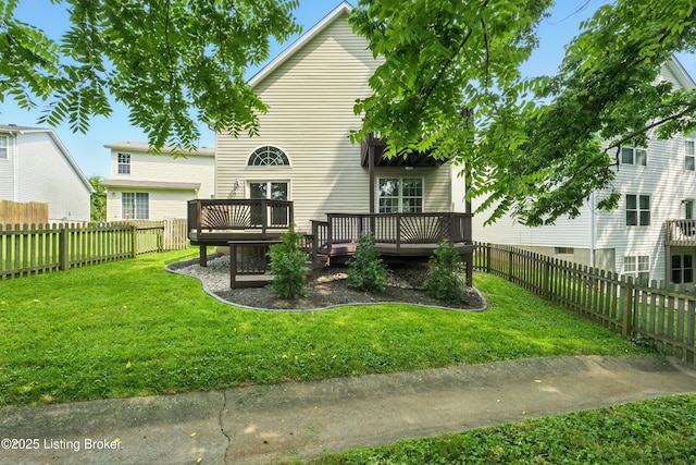 11411 Catalpa View Ct, Louisville, KY 40299 - rear view of house with a wooden deck and a fenced backyard