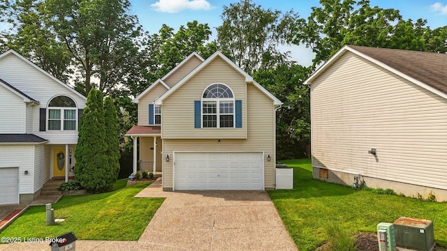11411 Catalpa View Ct, Louisville, KY 40299 - traditional home featuring a garage, concrete driveway, and a front lawn