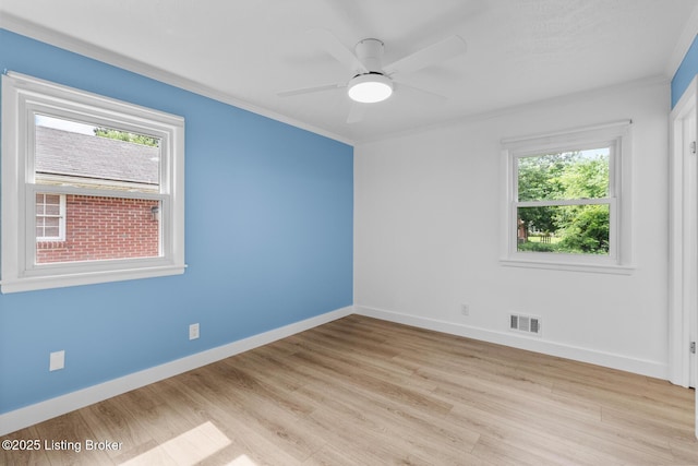 4900 Glenna Way, Louisville, KY 40219 - unfurnished room featuring crown molding, light wood-type flooring, and a ceiling fan