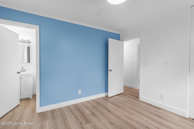 4900 Glenna Way, Louisville, KY 40219 - unfurnished bedroom with wood finished floors, ornamental molding, and ensuite bath