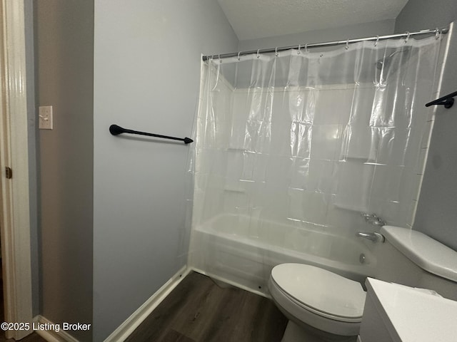7070 Wildwood Cir Unit 154, Louisville, KY 40291 - full bathroom featuring wood finished floors, shower / tub combo, and vanity