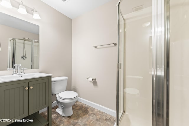 751 N Hite Ave Unit 2, Louisville, KY 40206 - full bathroom with a stall shower, vanity, and stone finish flooring