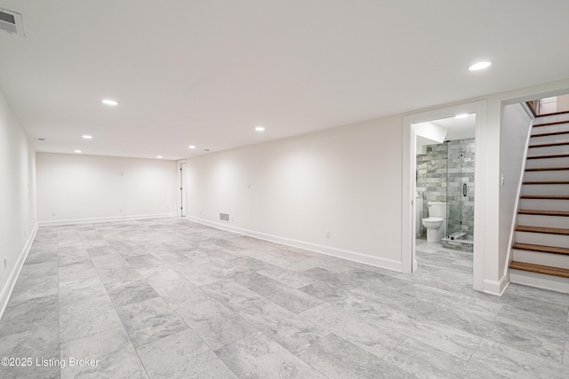 4022 Hycliffe Ave, Louisville, KY 40207 - finished below grade area featuring stairs and recessed lighting