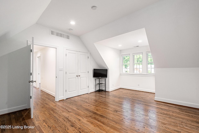 4022 Hycliffe Ave, Louisville, KY 40207 - additional living space with vaulted ceiling, wood finished floors, and recessed lighting