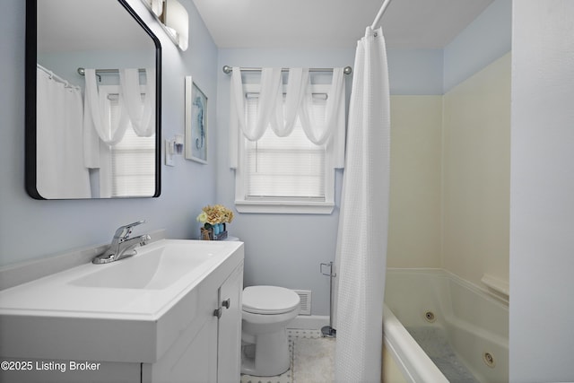 2301 Farnsley Rd, Louisville, KY 40216 - full bathroom featuring vanity, a combined bath / shower with jetted tub, and tile patterned floors