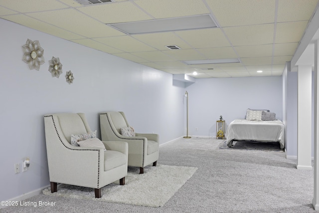 2301 Farnsley Rd, Louisville, KY 40216 - carpeted bedroom with a drop ceiling and baseboards