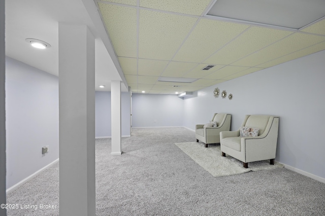 2301 Farnsley Rd, Louisville, KY 40216 - living area with carpet and a drop ceiling