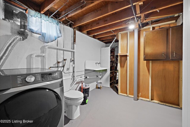 2301 Farnsley Rd, Louisville, KY 40216 - unfinished below grade area with washer / dryer