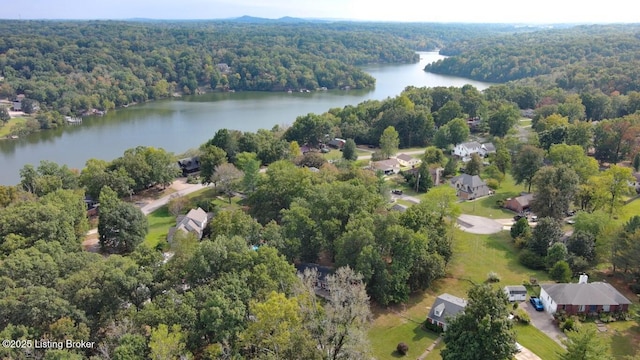 933 Lakeshore Pkwy, Brandenburg, KY 40108 - aerial view of property's location featuring a large body of water and a heavily wooded area