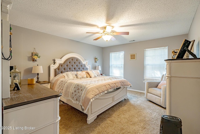 4101 Adelaide Ct, Louisville, KY 40241 - bedroom with light colored carpet, a textured ceiling, and a ceiling fan